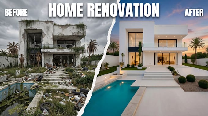 create home renovation transformation timelapse video
