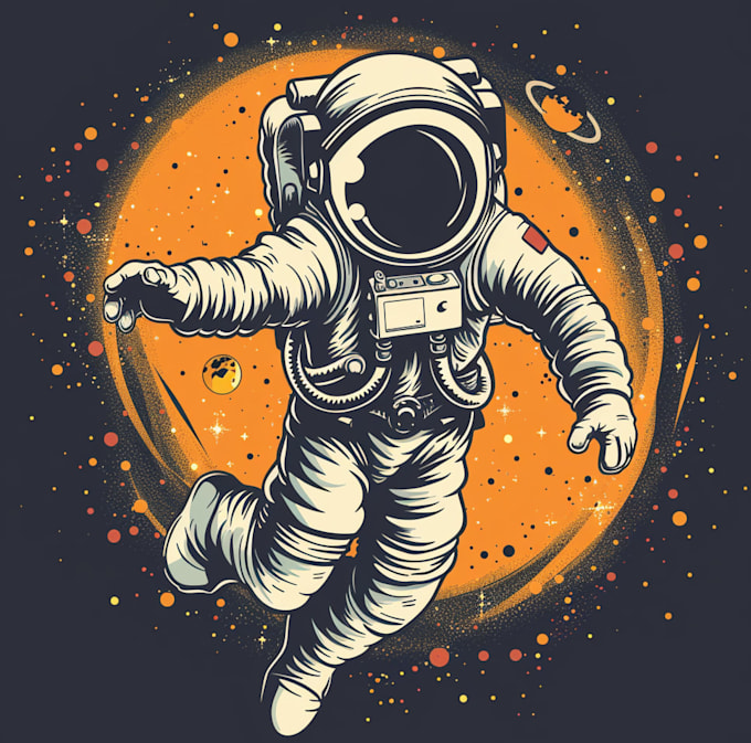 draw astronaut illustration design in my style