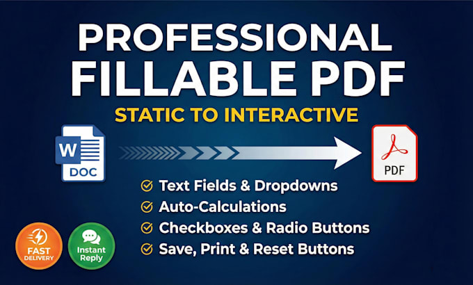 convert word to professional editable fillable PDF form using adobe acrobat