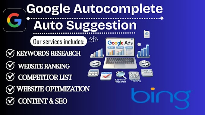 google autocomplete, website ranking, bing, autosuggestion