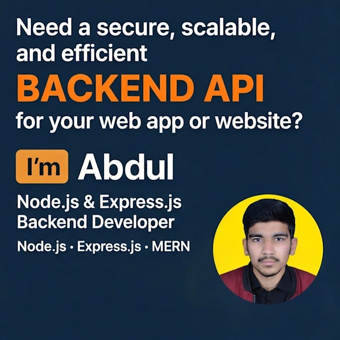 be your node js backend developer for rest API with express js
