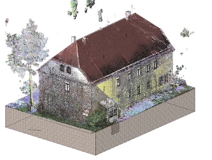 point cloud to floorplan, 2d drawings from point clouds, facades and a site plan