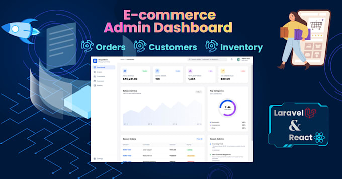 build a modern e commerce admin dashboard using laravel and react