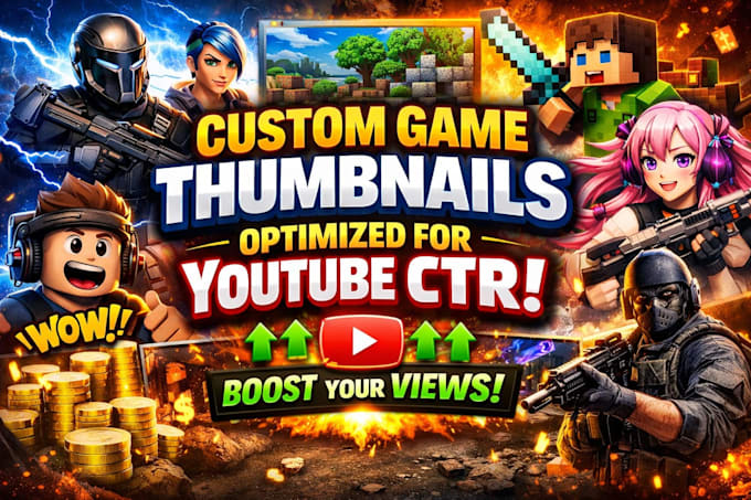 Design high ctr youtube gaming thumbnails that boost clicks and views ...
