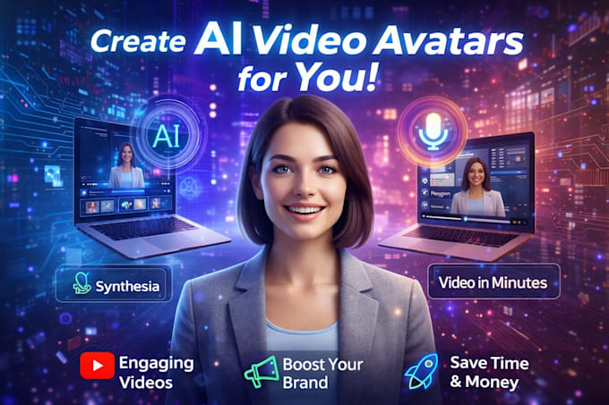 Create realistic synthesia, heygen ai explainer videos and courses by ...