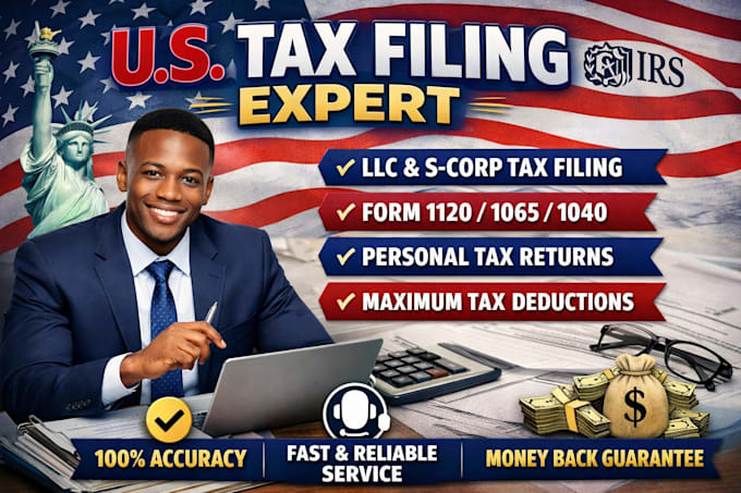 prepare US tax return filing for individual or business