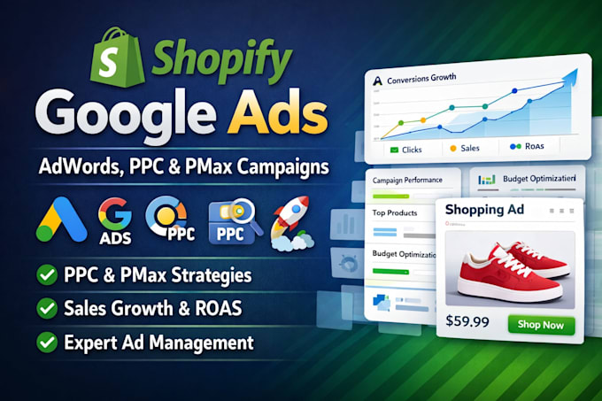 manage shopify google ads adwords PPC and pmax campaigns