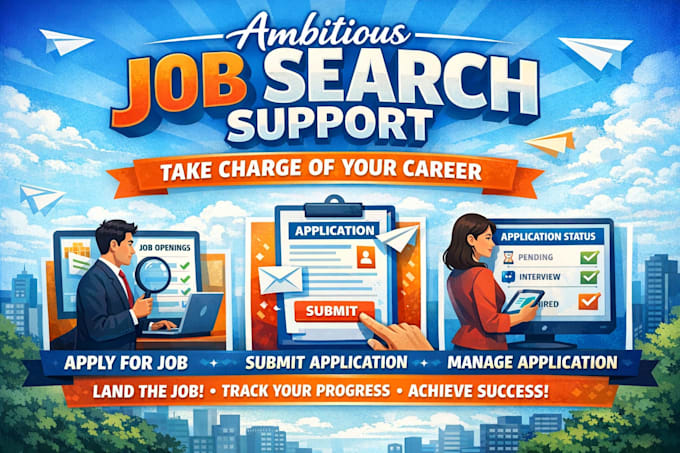 ambitious job search support apply for job submit application manage application