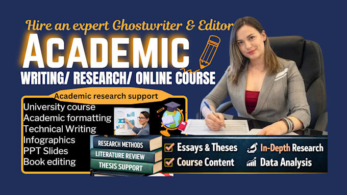 do expert academic writer services, academic editing, research, PPT, ghostwriter