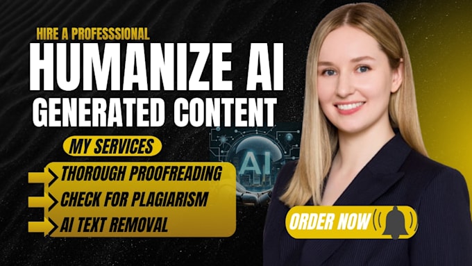 proofread, humanize ai content, edit ai content, check plagiarism, book editing