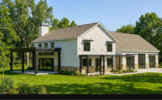 draw barndominium house plans 3d barndominium  visualisation for city permit