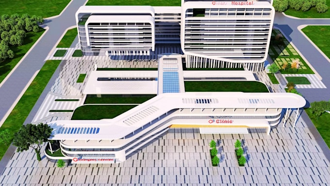 create 3d hospital, clinic, medical facilities