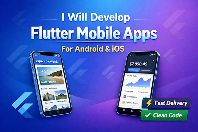 develop high quality flutter mobile apps for ios and android