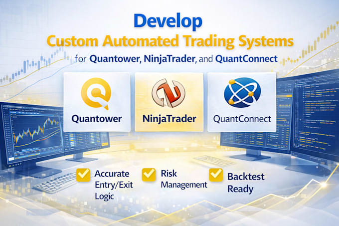 develop automated trading system for quantower, ninjatrader and quantconnect