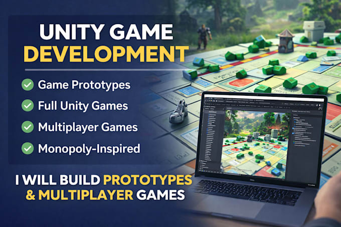 create and develop unity game, game prototype, unity game, multiplayer game