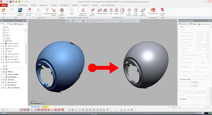 Do reverse engineering from scan, stl, obj, data to step, cad model and ...