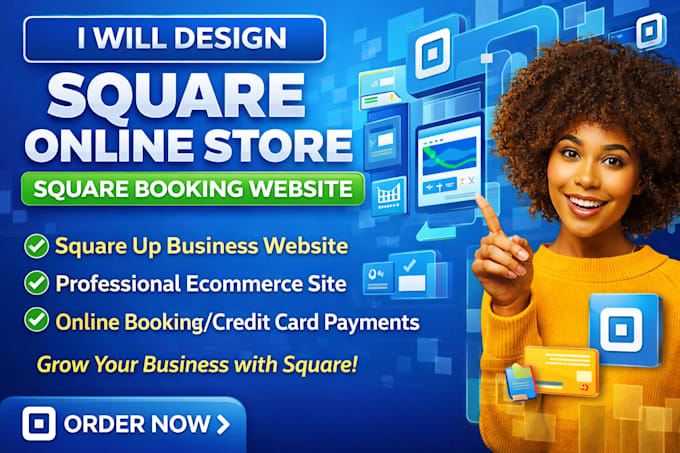 design square online store square booking website square up business website