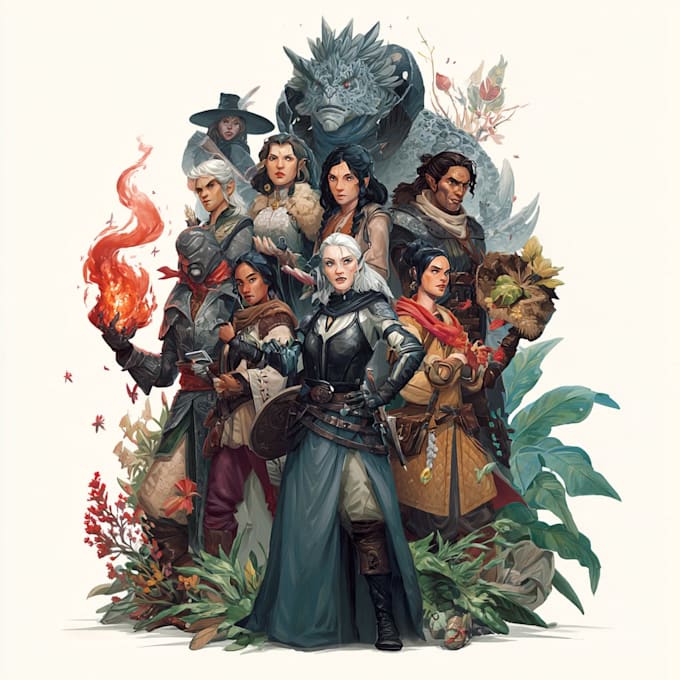 draw sci fi or fantasy concept art illustration characters