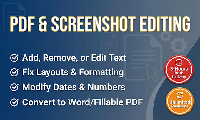 changes, fixing, replace, add text, or create PDF documents and screenshots