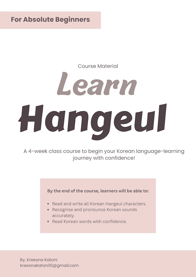 teach you to read and write hangeul and korean language
