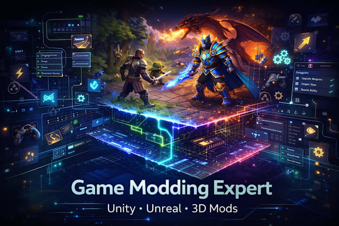 3d game mod, unity mods, unreal engine modding, video games
