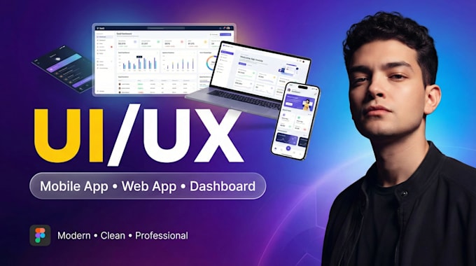 design modern UI UX for mobile app, web app or saas dashboard in figma