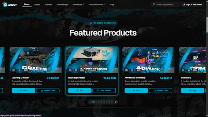 build fivem shopify store for scripts, cars and assets
