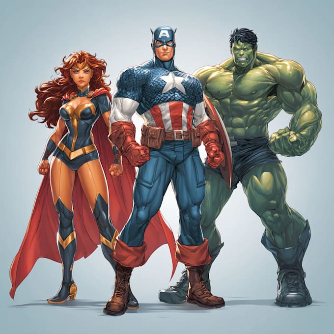 make dc or marvel style comic book and superhero character