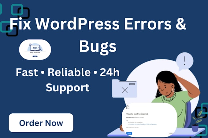 fix wordpress errors, bugs, and issues within 24 hours