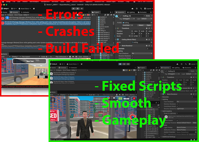 fix bugs, errors, and issues in your unity mobile game