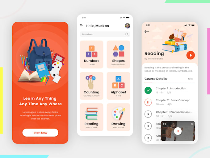 develop e learning app, kid learning app, educational app, udemy clone app
