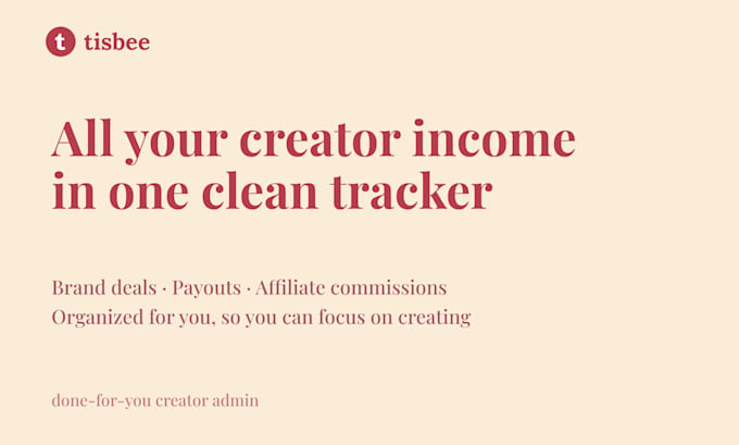 organize your creator income, brand deals and payouts into one tracker