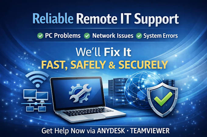 remote IT support  PC, network  system troubleshooting