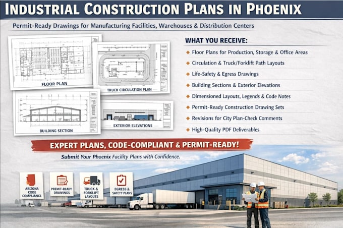 create permit ready industrial construction plans in phoenix