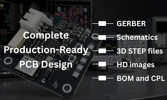 design pcb, schematics, gerber files, bom, 3d model