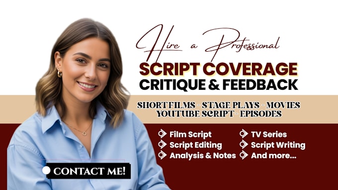Provide screenplay coverage, script notes, script feedback, beta read ...