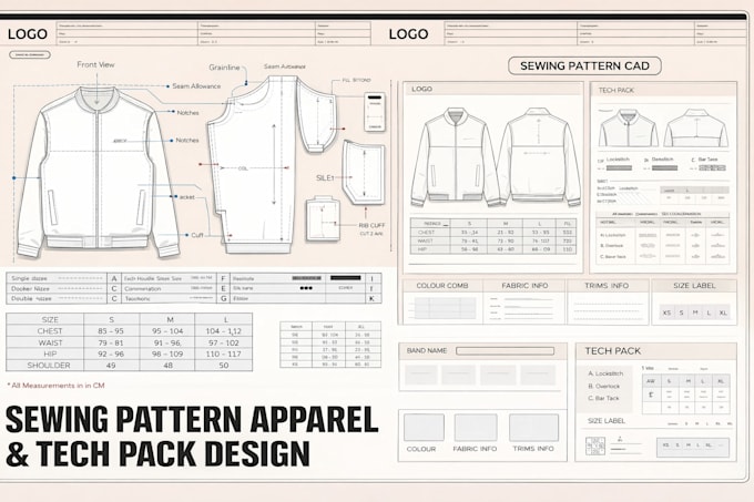 draw sewing pattern for your apparel bag and garment design