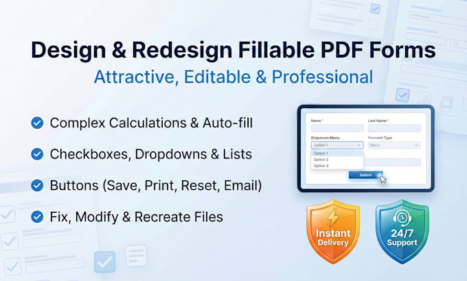 design, create, or redesign attractive, editable, and fillable PDF forms