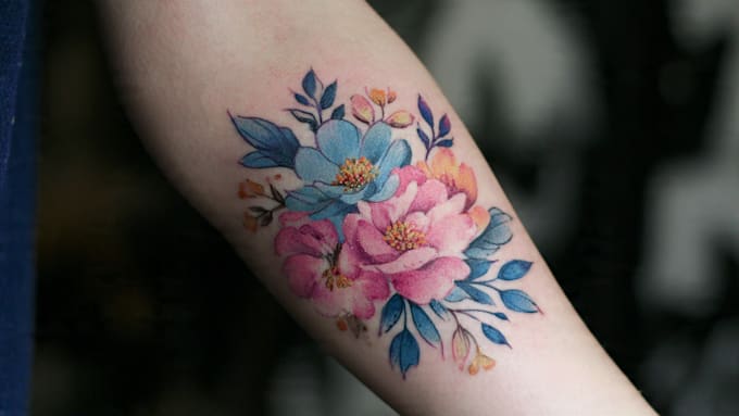 custom a watercolor tattoo design