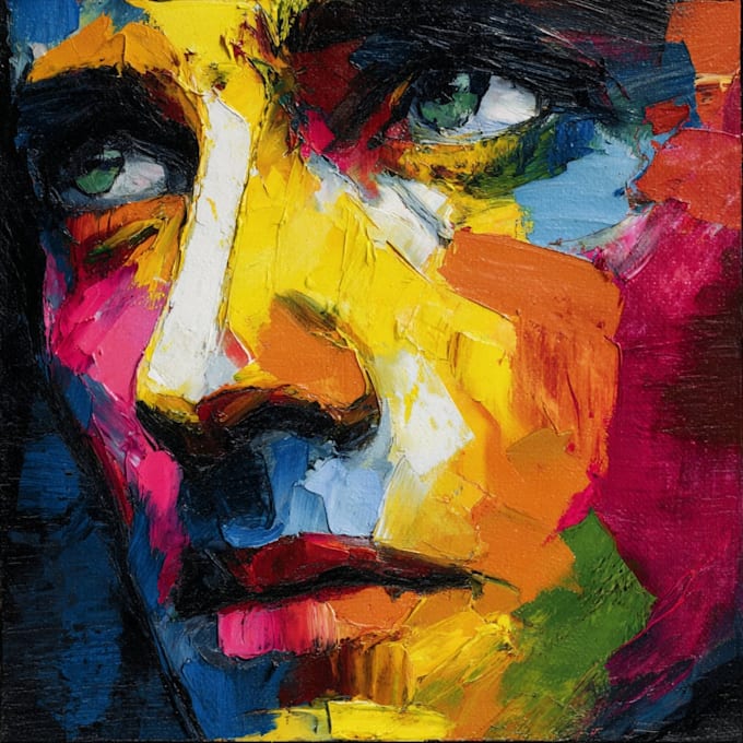 paint expressive colorful abstract portraits