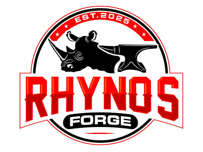 create eye catchy rhino icon blacksmith logo design