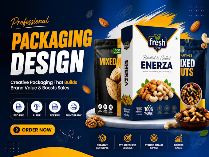 design amazon listing packaging labels, social media design