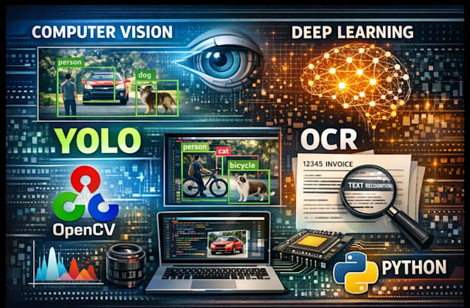 build ai powered computer vision systems using python, yolo, opencv, ocr