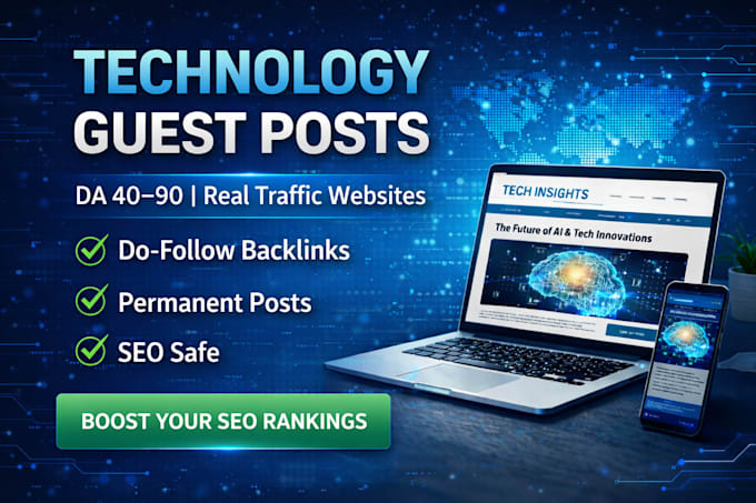 publish articles through guest post backlinks on technology websites