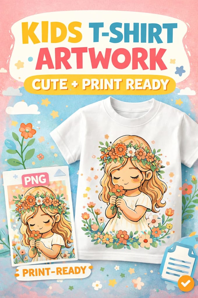 design adorable kids t shirt artwork