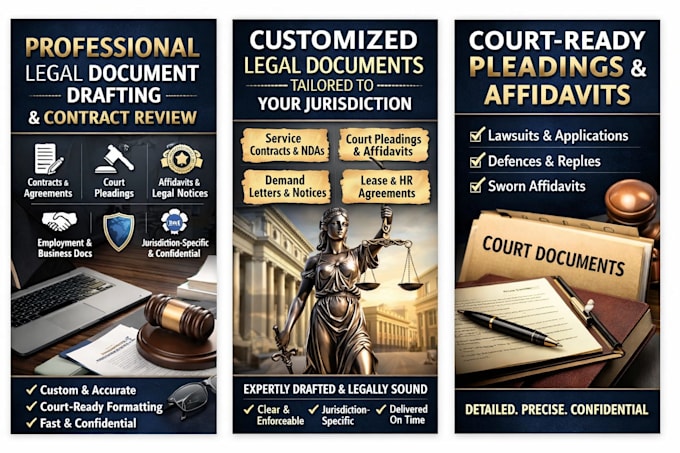 draft legal documents, contracts, pleadings and affidavits