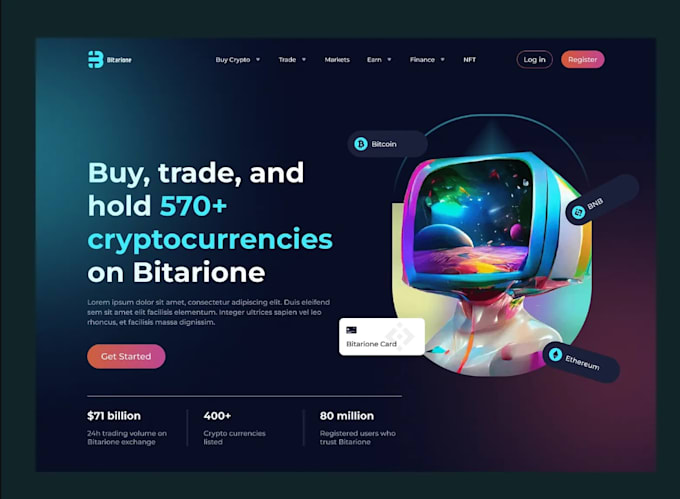 develop crypto exchange website, p2p exchange, crypto wallet app, crypto trading
