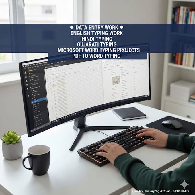do english, hindi typing, and deliver it in few hours