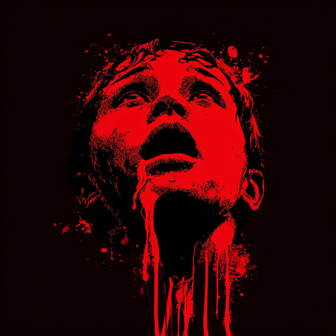 draw bloody horror illustration