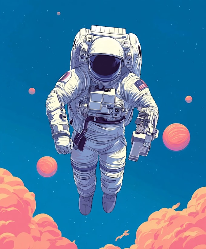 create astronaut space concept illustration sci fi design